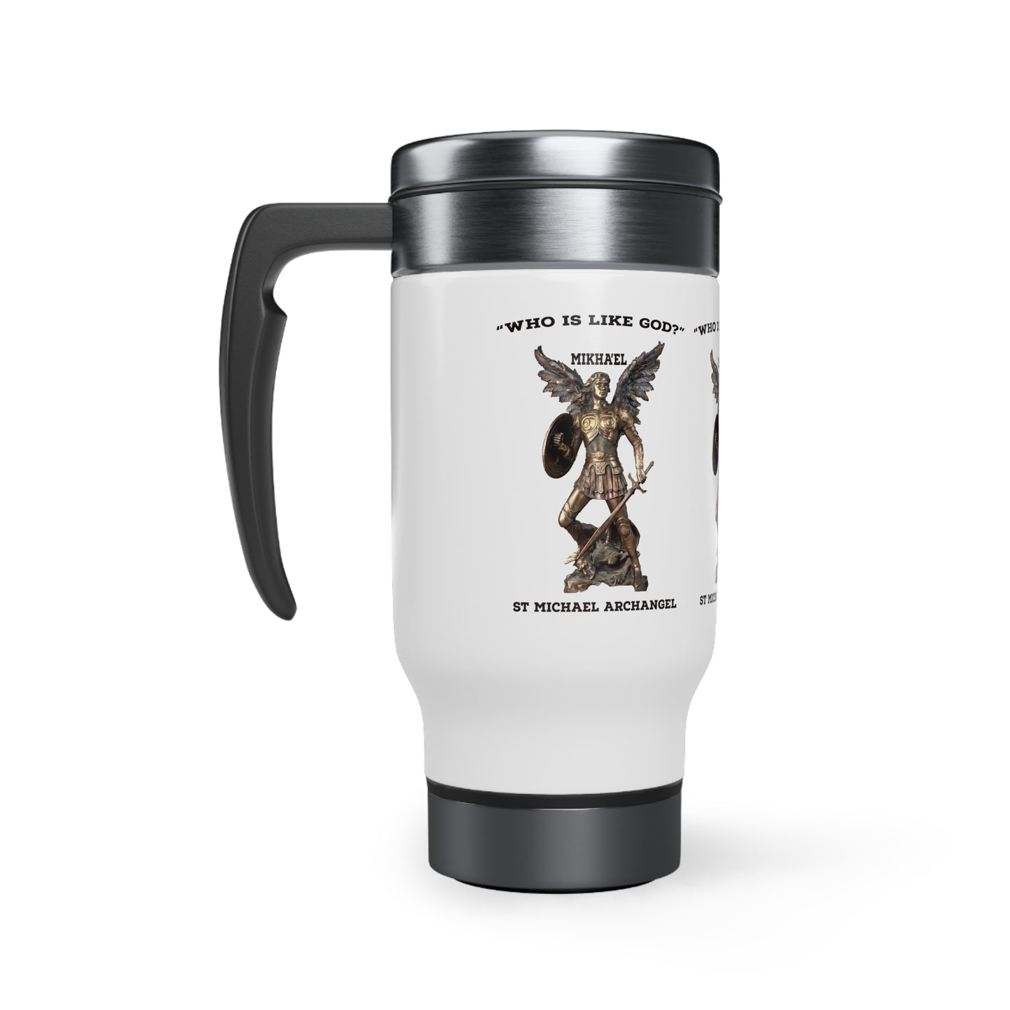 Michael Archangel Mikhael Stainless Steel Travel Mug with Handle, 14oz