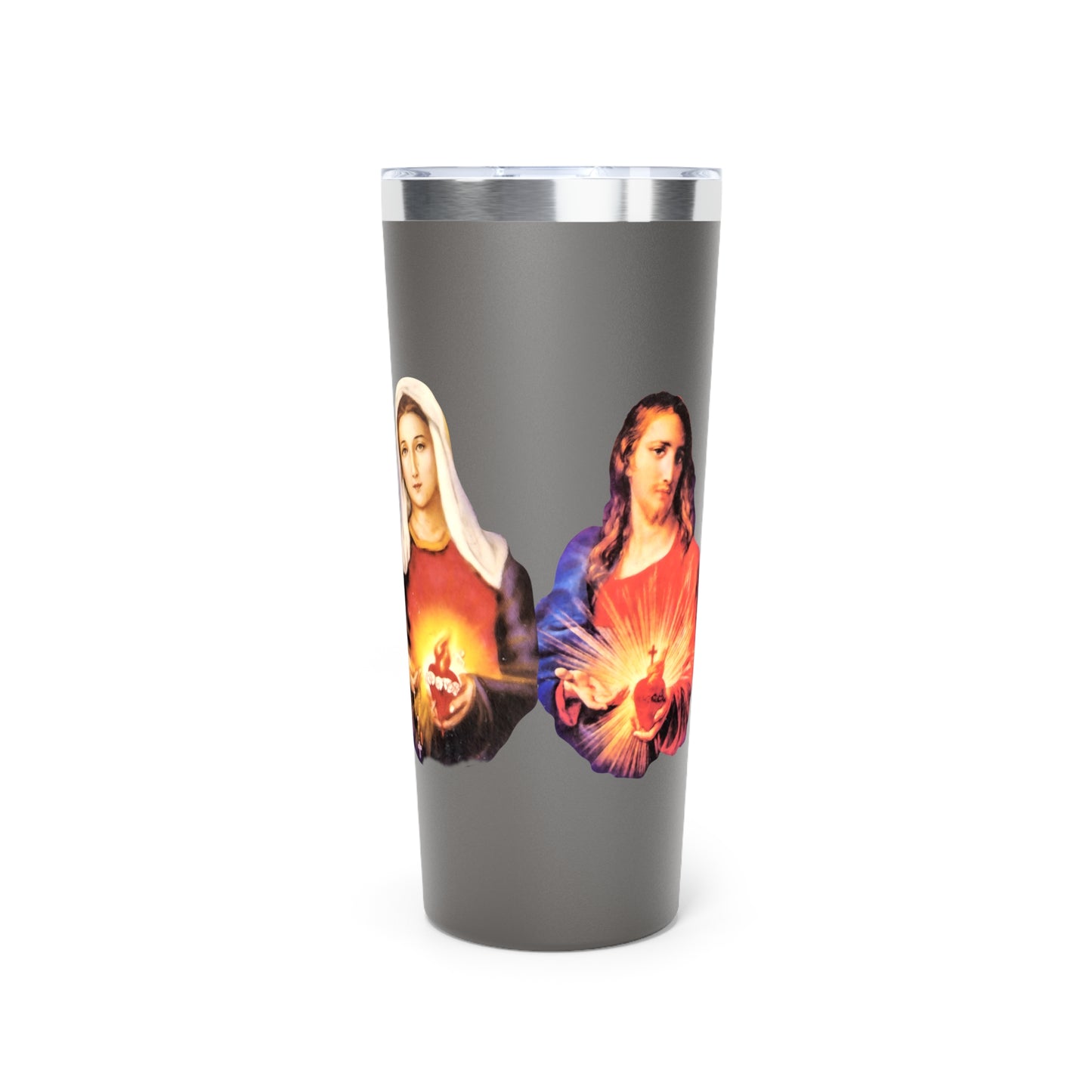 Sacred Heart of Jesus | Immaculate Heart of Mary Copper Vacuum Insulated Tumbler, 22oz