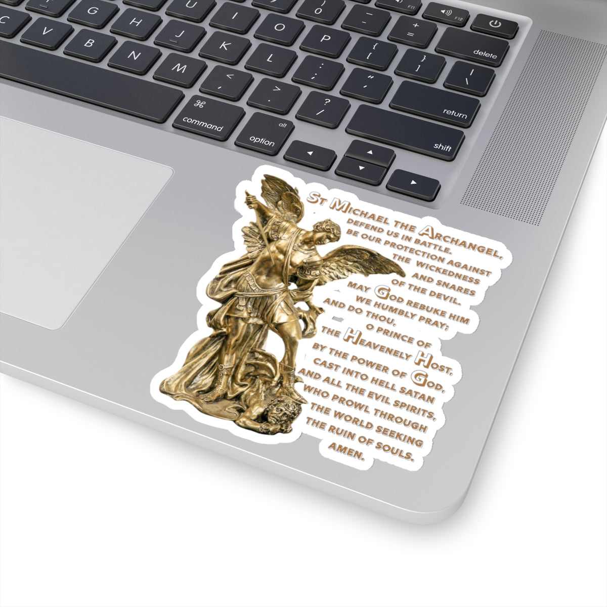 St Michael Archangel with Prayer Kiss-Cut Stickers