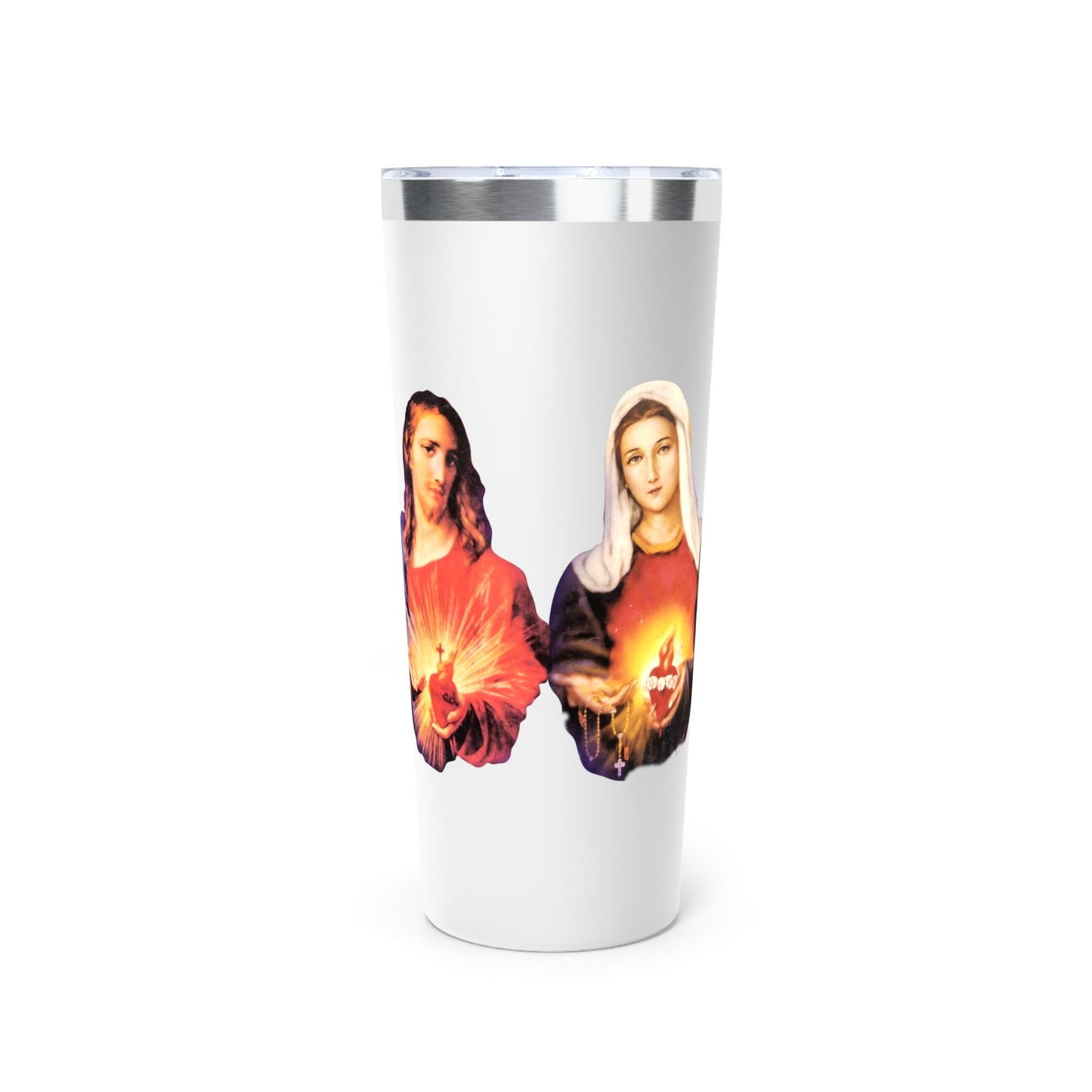 Sacred Heart of Jesus | Immaculate Heart of Mary Copper Vacuum Insulated Tumbler, 22oz