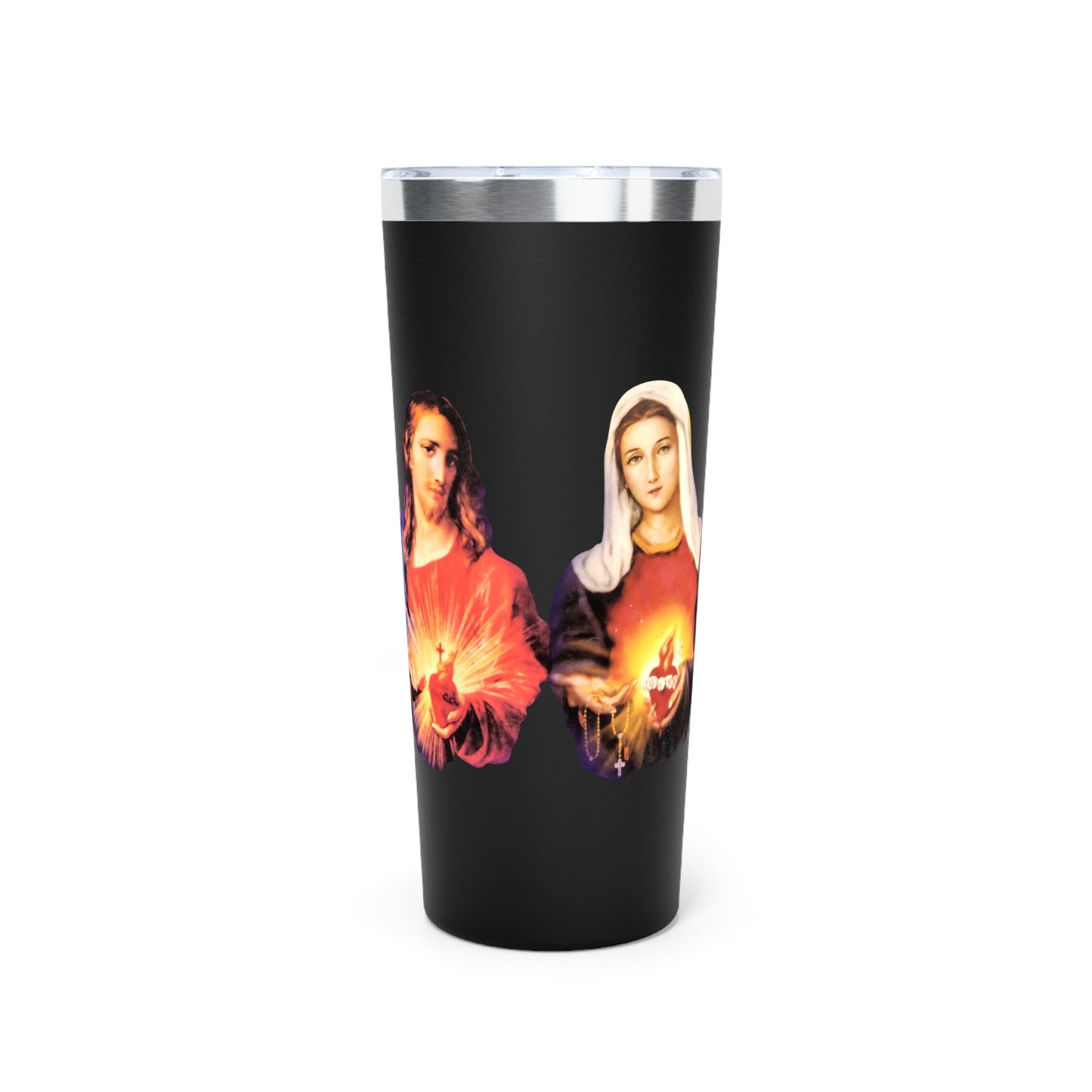 Sacred Heart of Jesus | Immaculate Heart of Mary Copper Vacuum Insulated Tumbler, 22oz