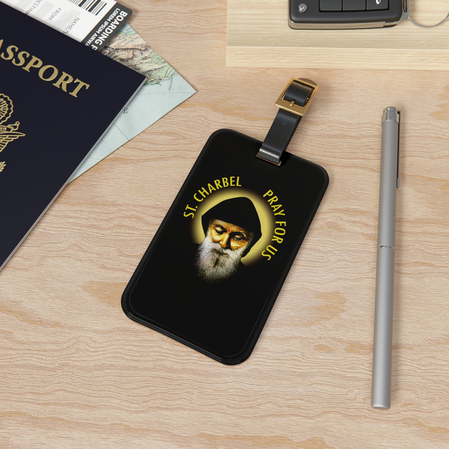 St Charbel Luggage Tag