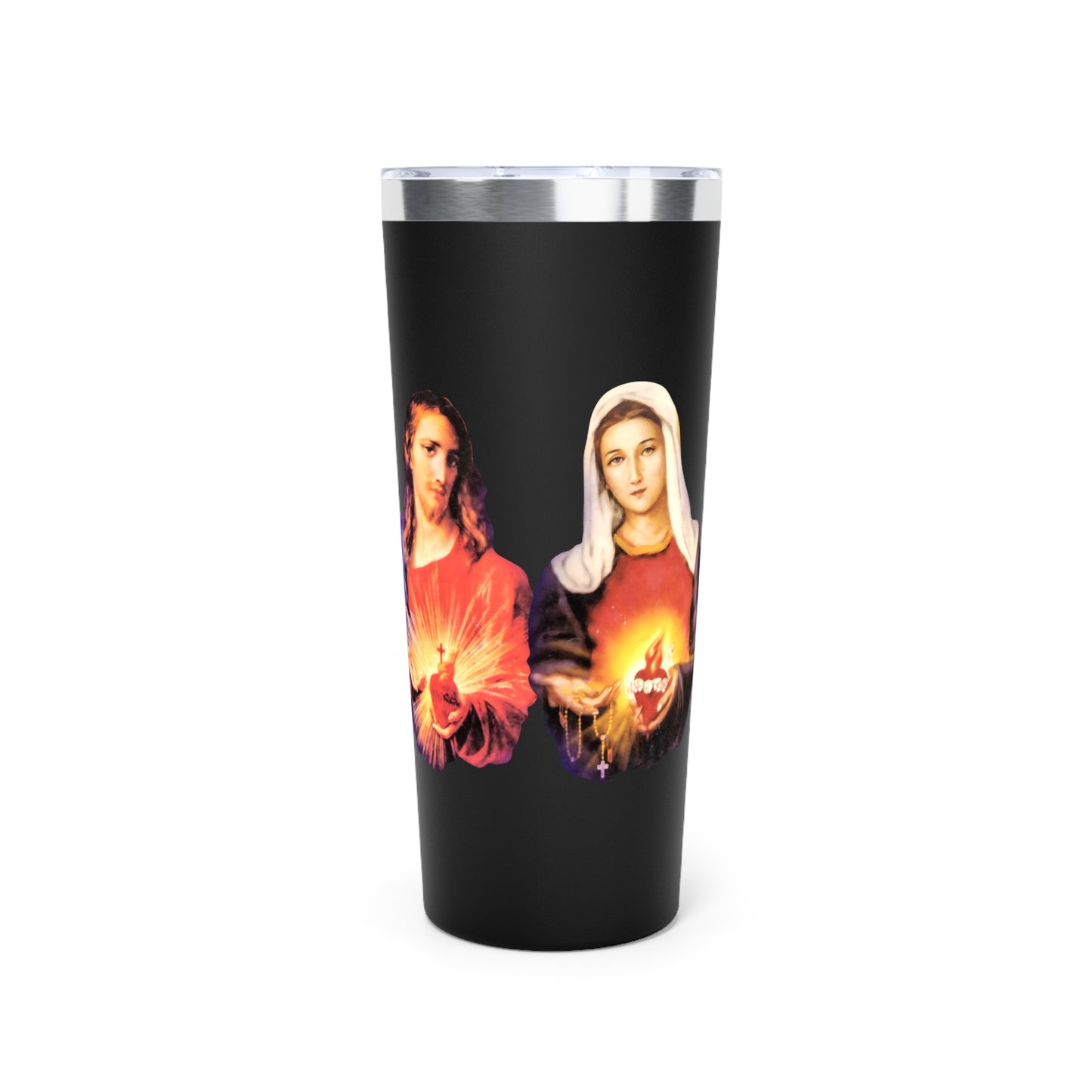Sacred Heart of Jesus | Immaculate Heart of Mary Copper Vacuum Insulated Tumbler, 22oz