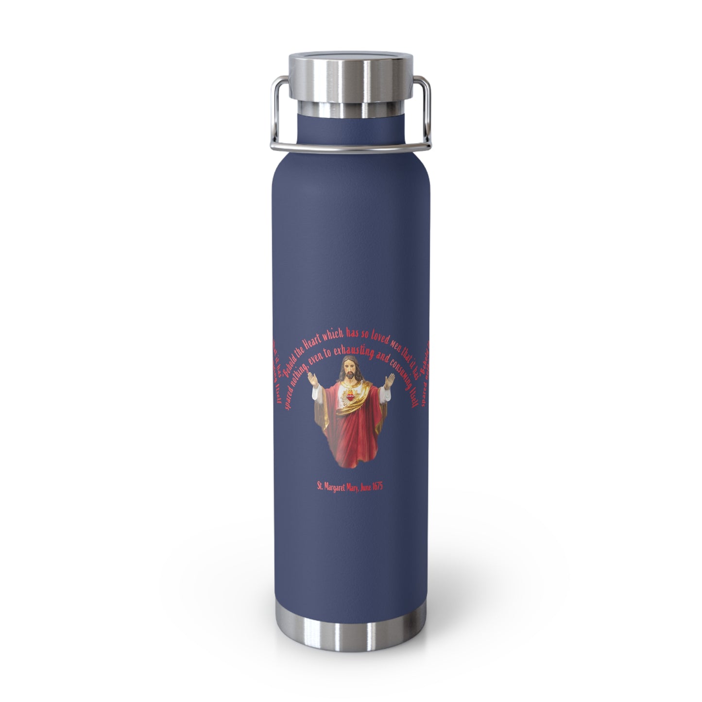 Sacred Heart of Jesus - St Margaret Mary, 1675 Copper Vacuum Insulated Bottle, 22oz