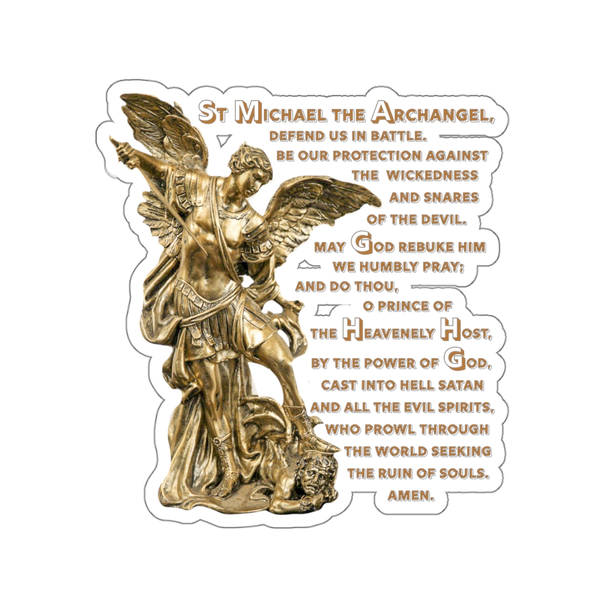 St Michael Archangel with Prayer Kiss-Cut Stickers