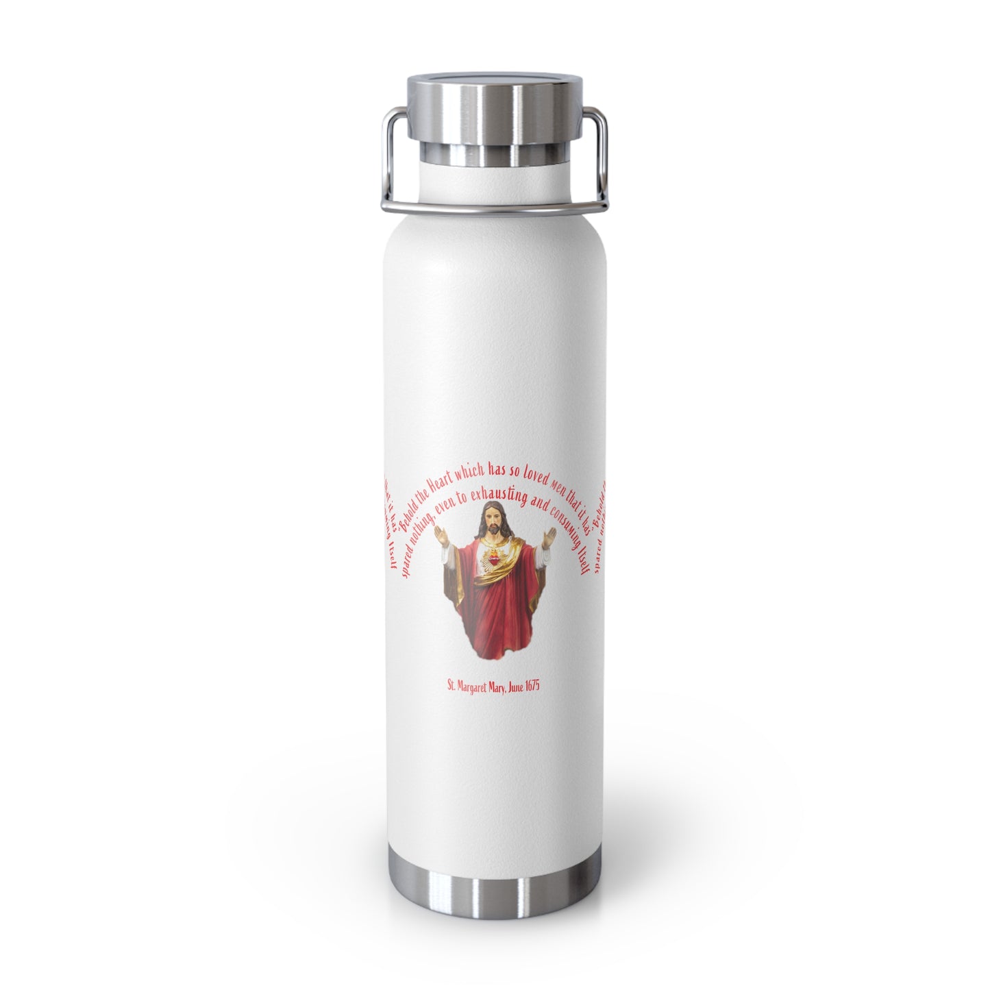 Sacred Heart of Jesus - St Margaret Mary, 1675 Copper Vacuum Insulated Bottle, 22oz
