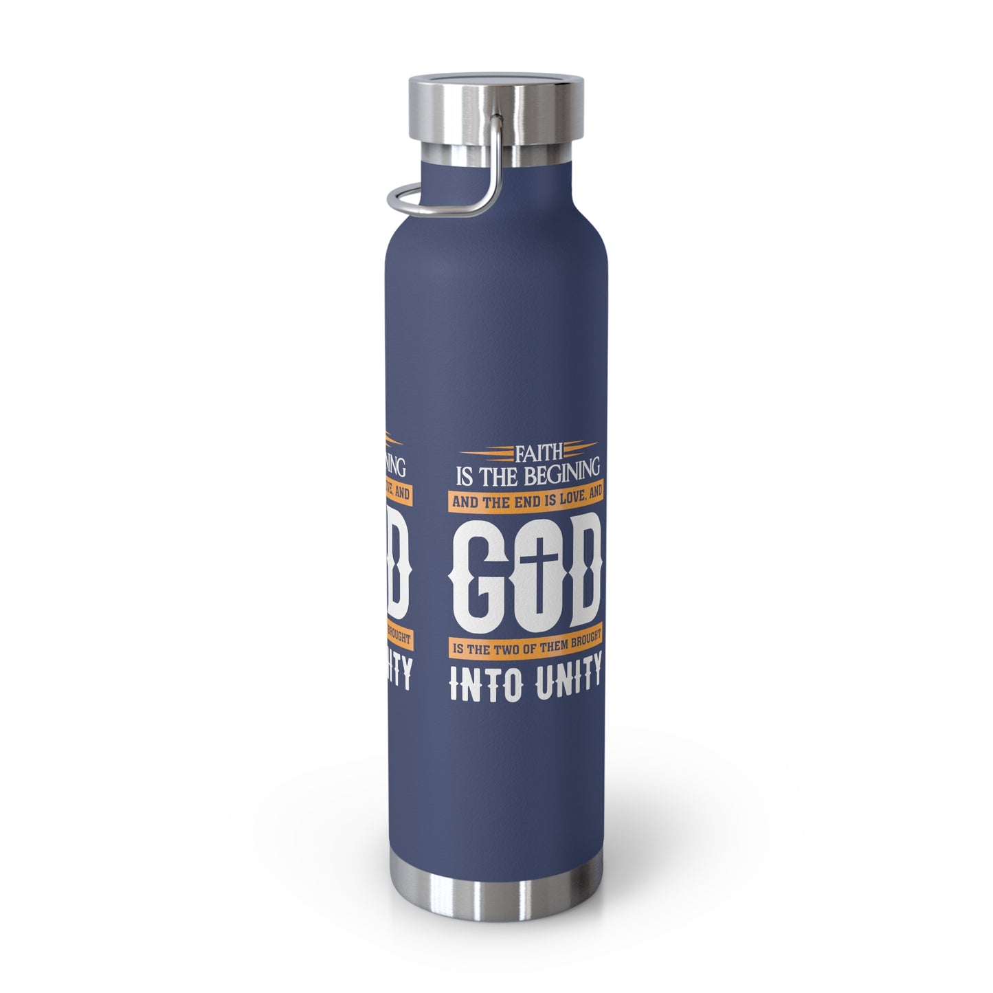 Faith and Love Copper Vacuum Insulated Bottle, 22oz