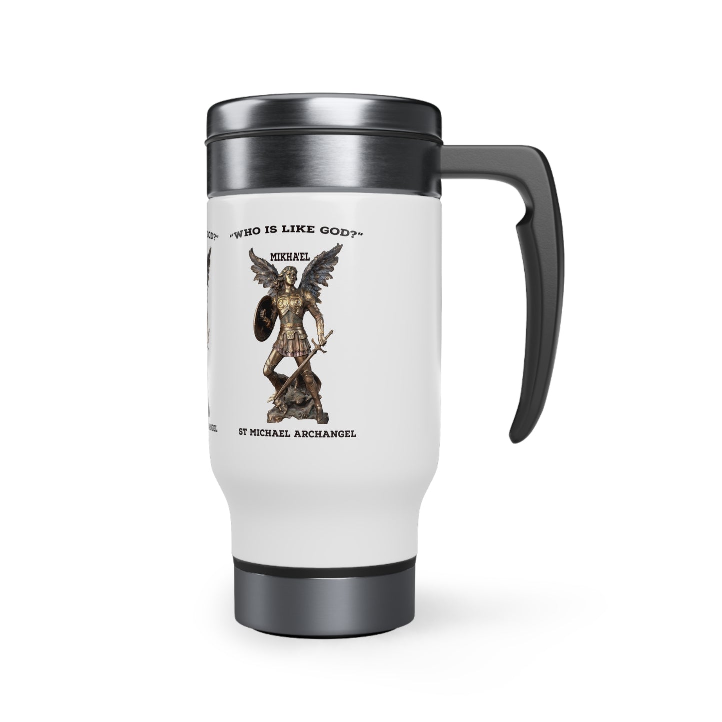 Michael Archangel Mikhael Stainless Steel Travel Mug with Handle, 14oz