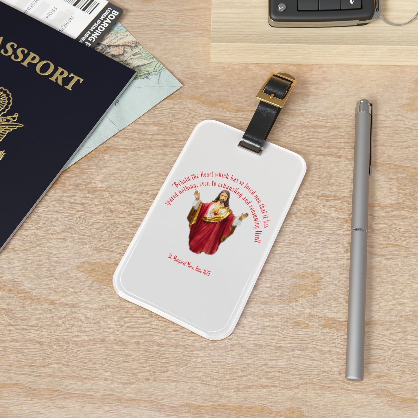 Sacred Heart of Jesus - St Margaret Mary, 1675 Luggage Tag