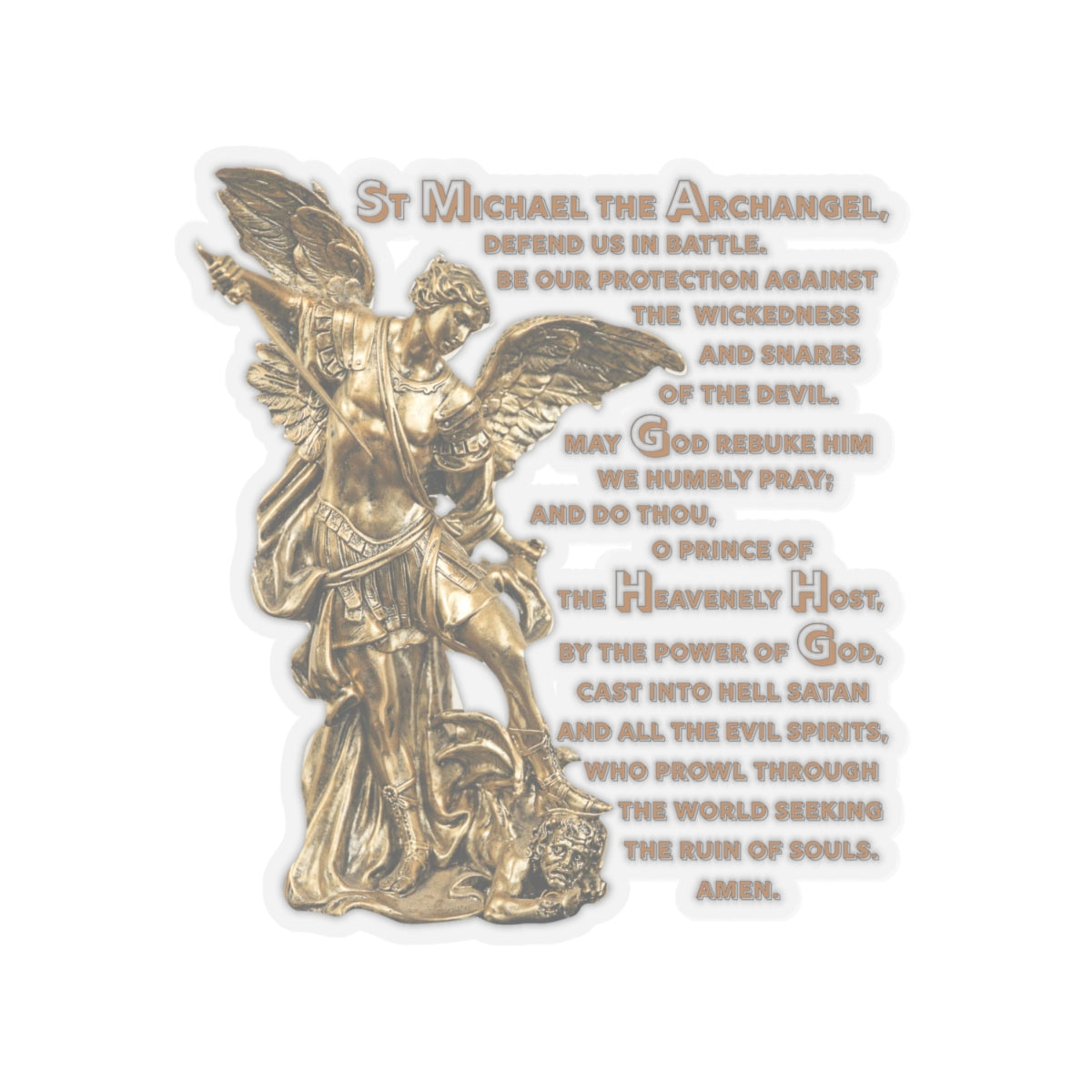 St Michael Archangel with Prayer Kiss-Cut Stickers