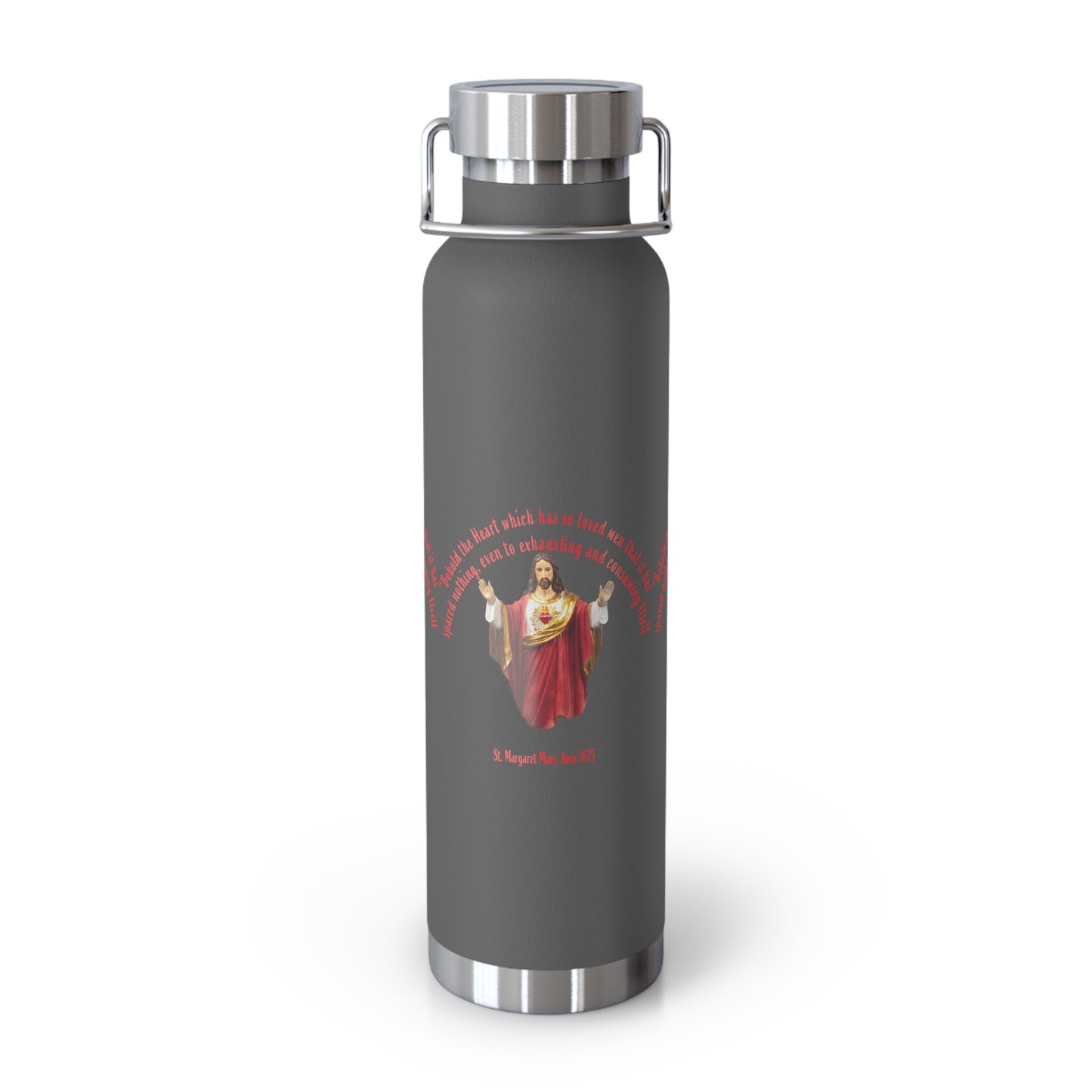 Sacred Heart of Jesus - St Margaret Mary, 1675 Copper Vacuum Insulated Bottle, 22oz