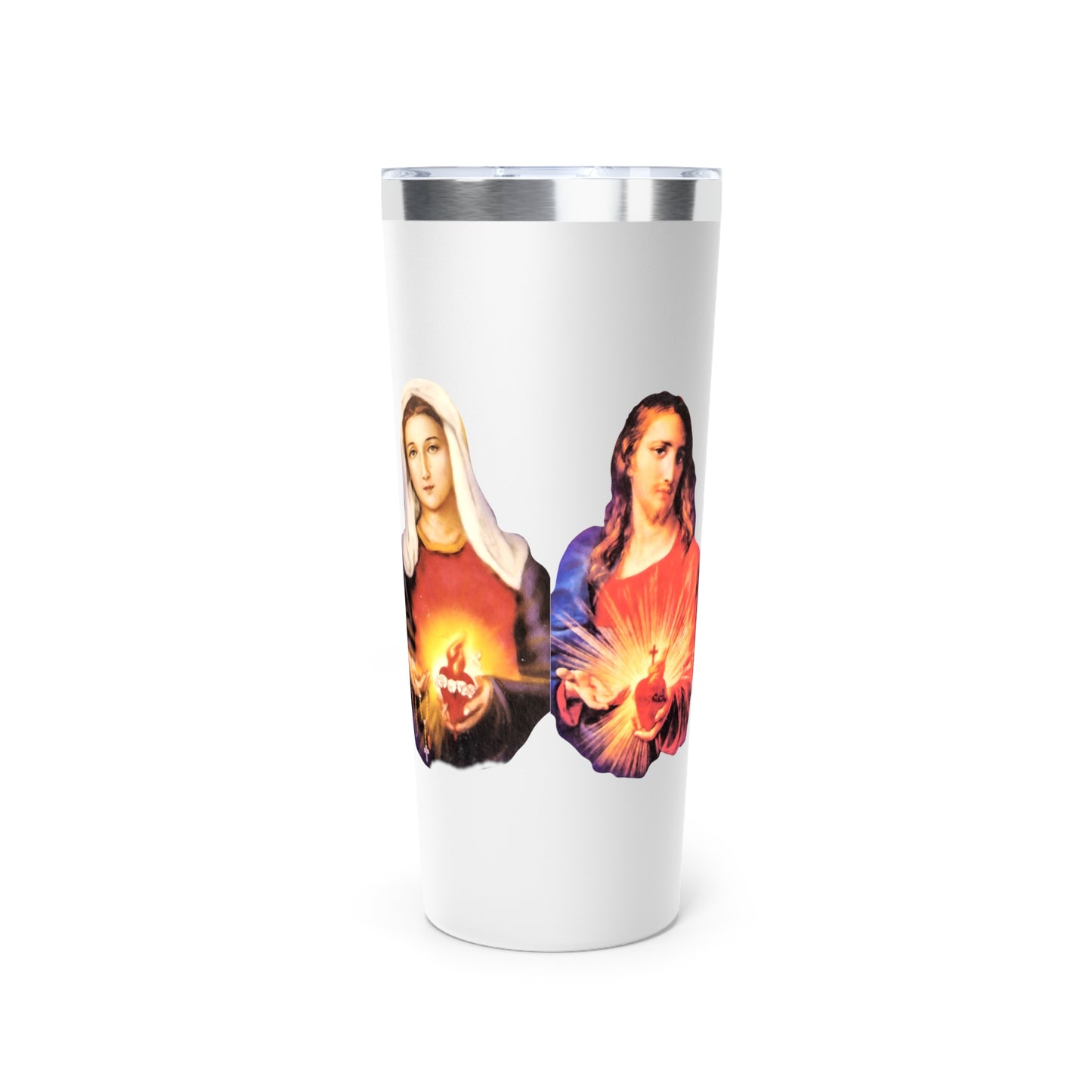 Sacred Heart of Jesus | Immaculate Heart of Mary Copper Vacuum Insulated Tumbler, 22oz