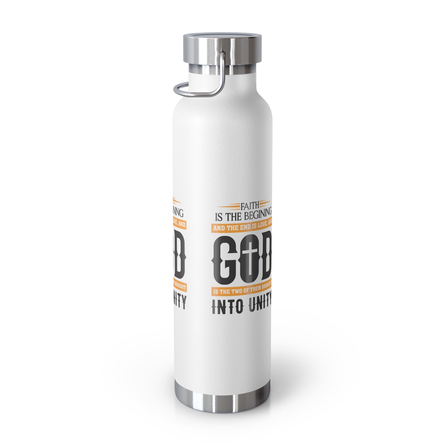Faith and Love Copper Vacuum Insulated Bottle, 22oz