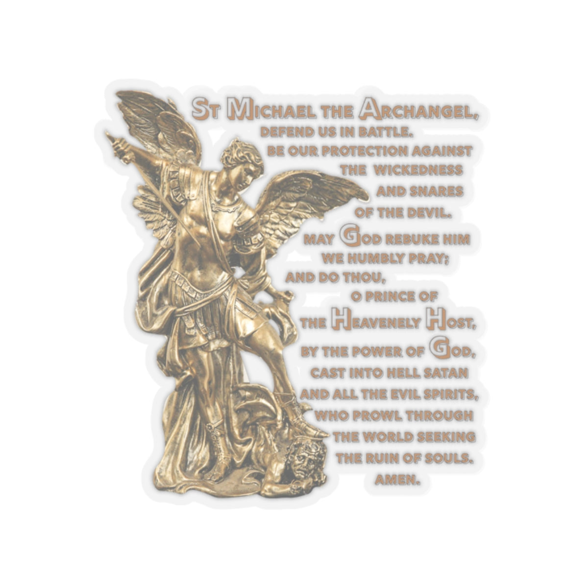 St Michael Archangel with Prayer Kiss-Cut Stickers
