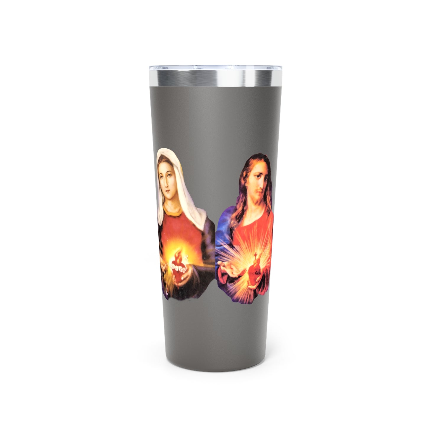 Sacred Heart of Jesus | Immaculate Heart of Mary Copper Vacuum Insulated Tumbler, 22oz