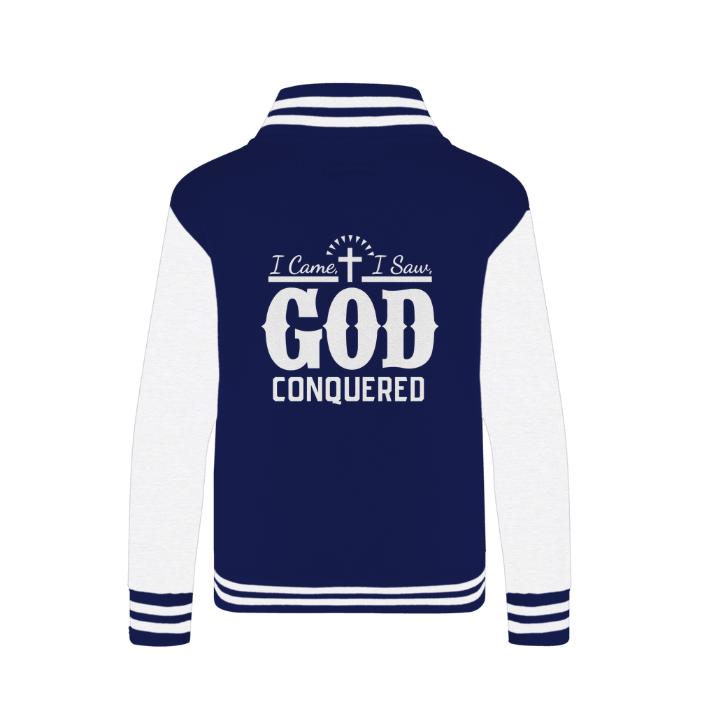 I came, I saw, God Conquered Varsity Jacket