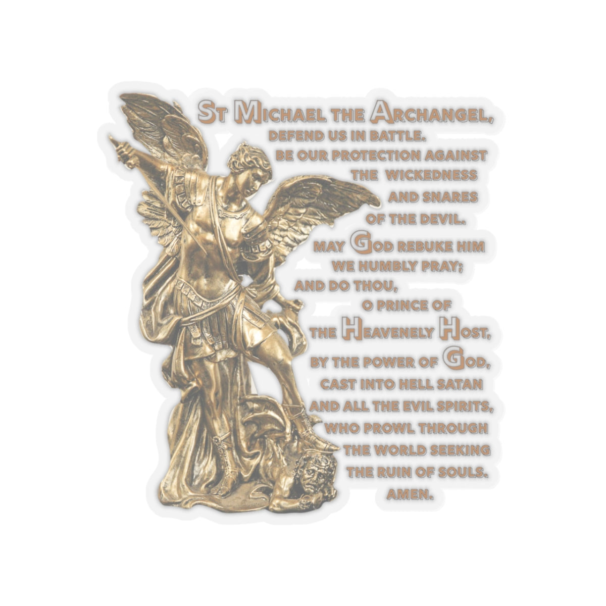 St Michael Archangel with Prayer Kiss-Cut Stickers