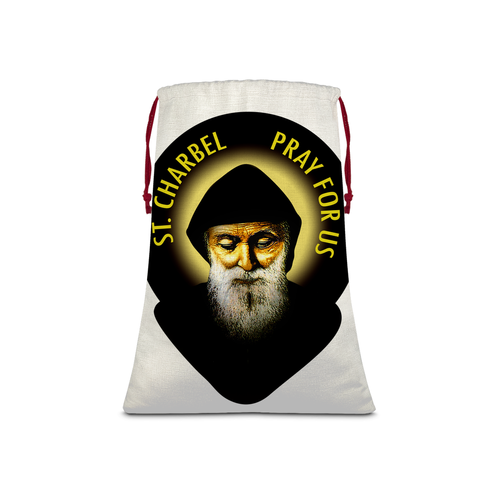 St Charbel Linen Drawstring Sack