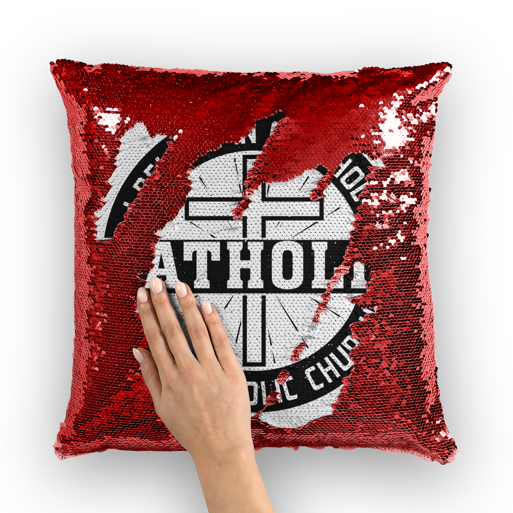 I Believe in One, Holy, Catholic and Apostolic Church Sequin Cushion Cover