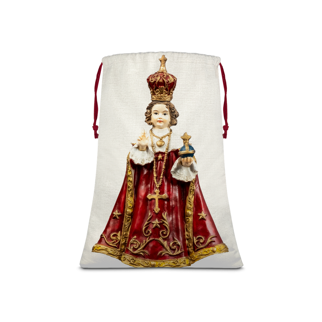 Infant of Prague Linen Drawstring Sack