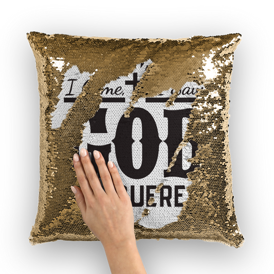 I came, I saw, God Conquered Sequin Cushion Cover