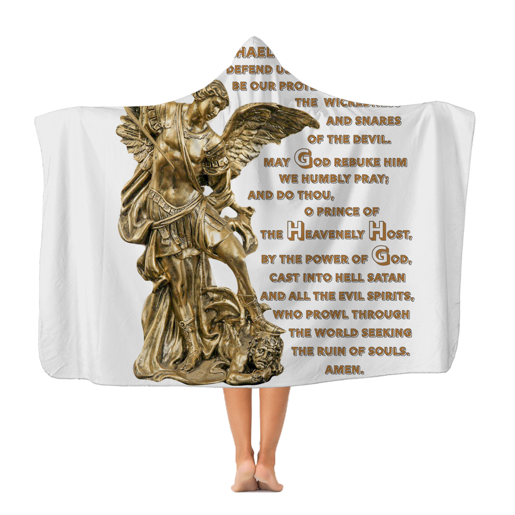 St Michael Archangel with Prayer Classic Adult Hooded Blanket