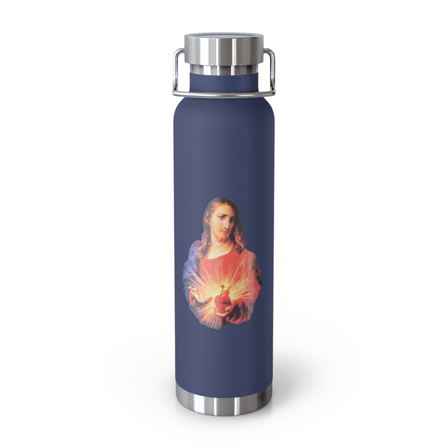Sacred Heart of Jesus Copper Vacuum Insulated Bottle, 22oz