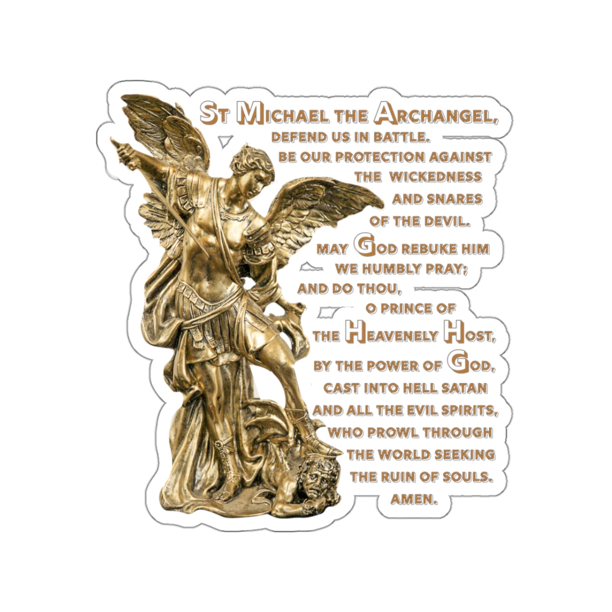 St Michael Archangel with Prayer Kiss-Cut Stickers
