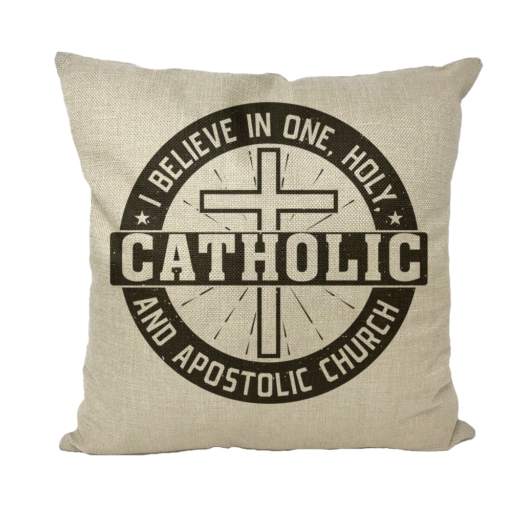 I Believe in One, Holy, Catholic and Apostolic Church Throw Pillows