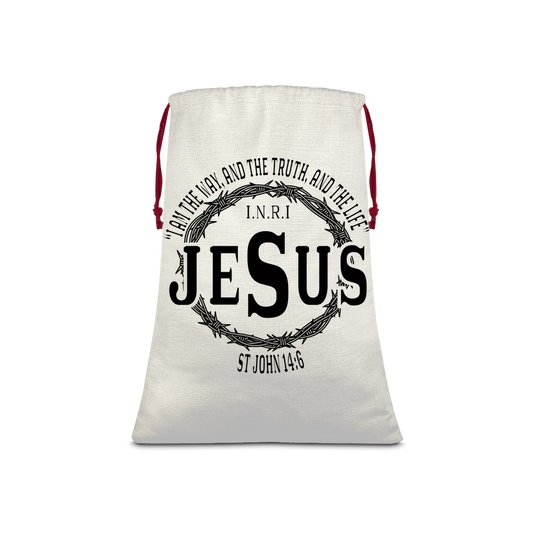 Jesus the Way Linen Drawstring Sack