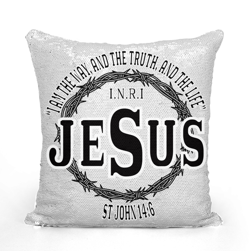 Jesus the Way Sequin Cushion Cover