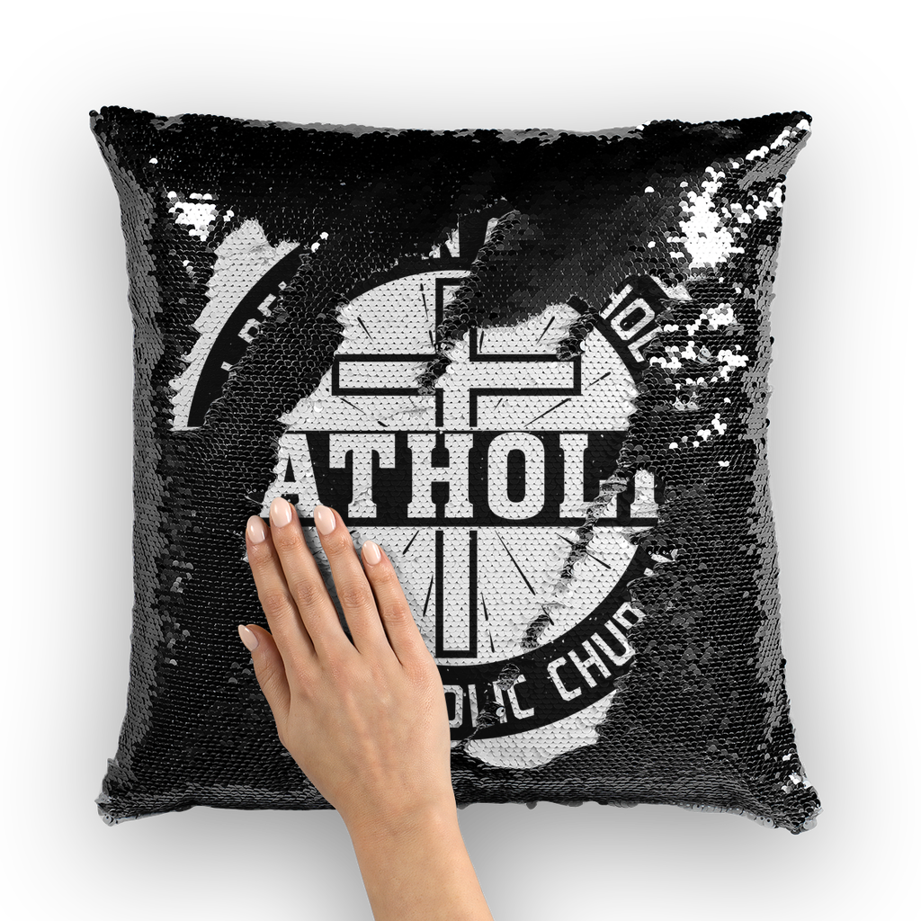 I Believe in One, Holy, Catholic and Apostolic Church Sequin Cushion Cover
