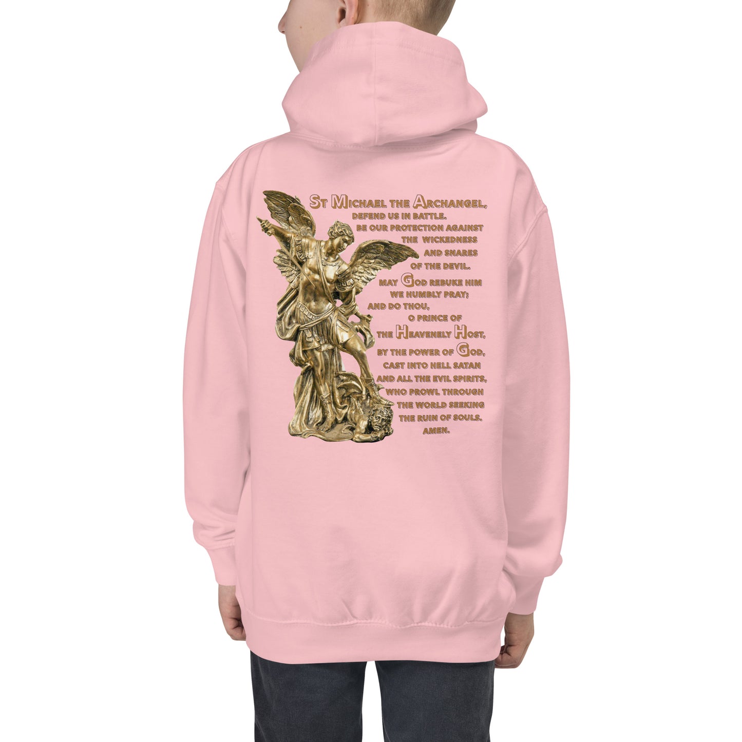 St Michael the Archangel with Prayer Children's Hoodie