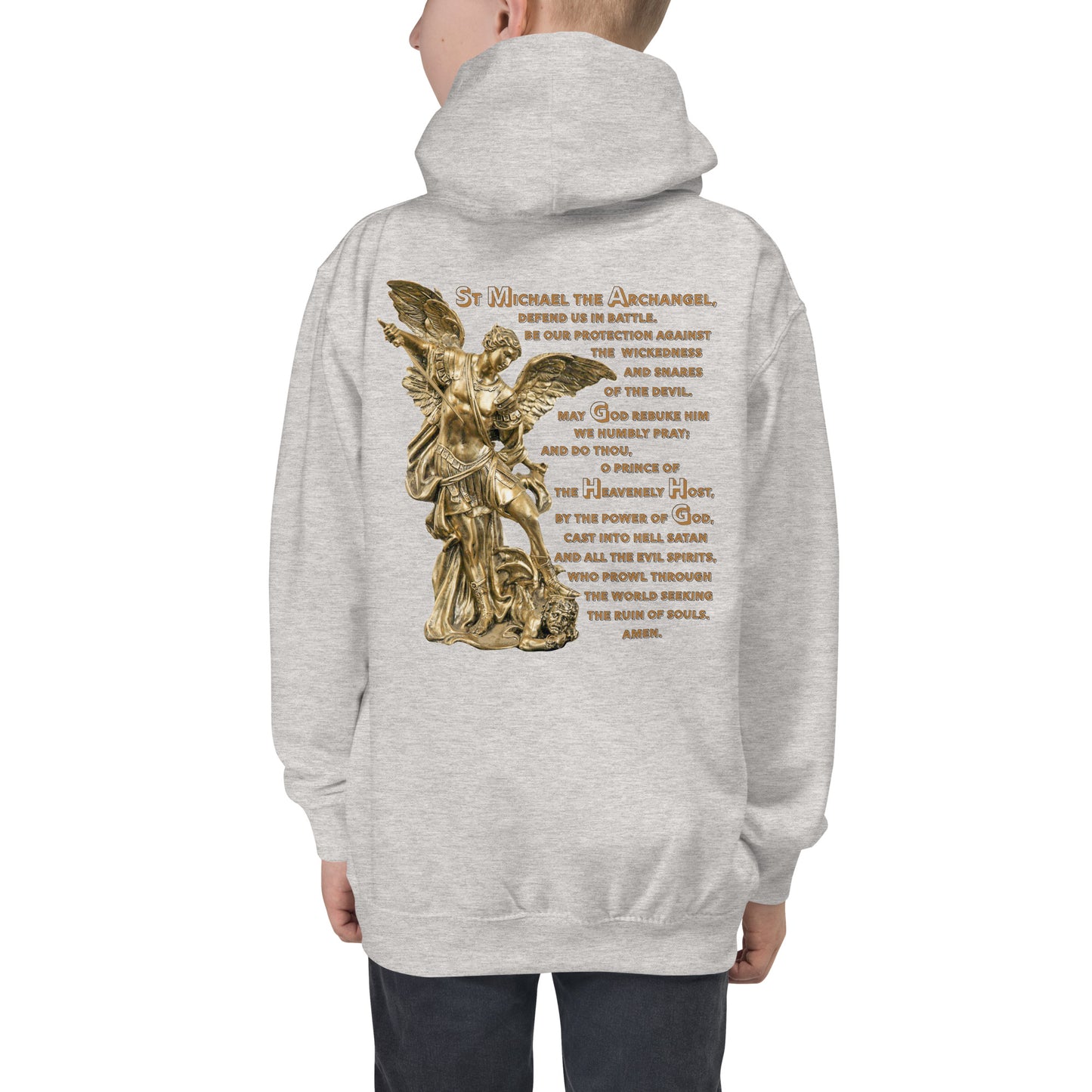 St Michael the Archangel with Prayer Children's Hoodie