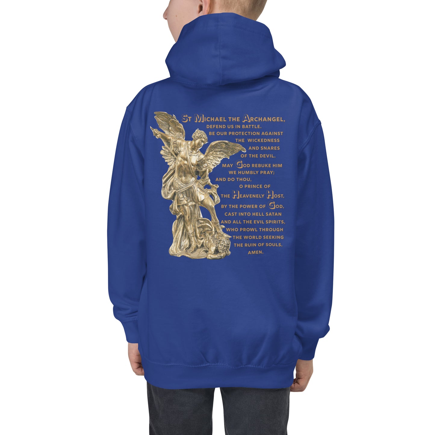 St Michael the Archangel with Prayer Children's Hoodie
