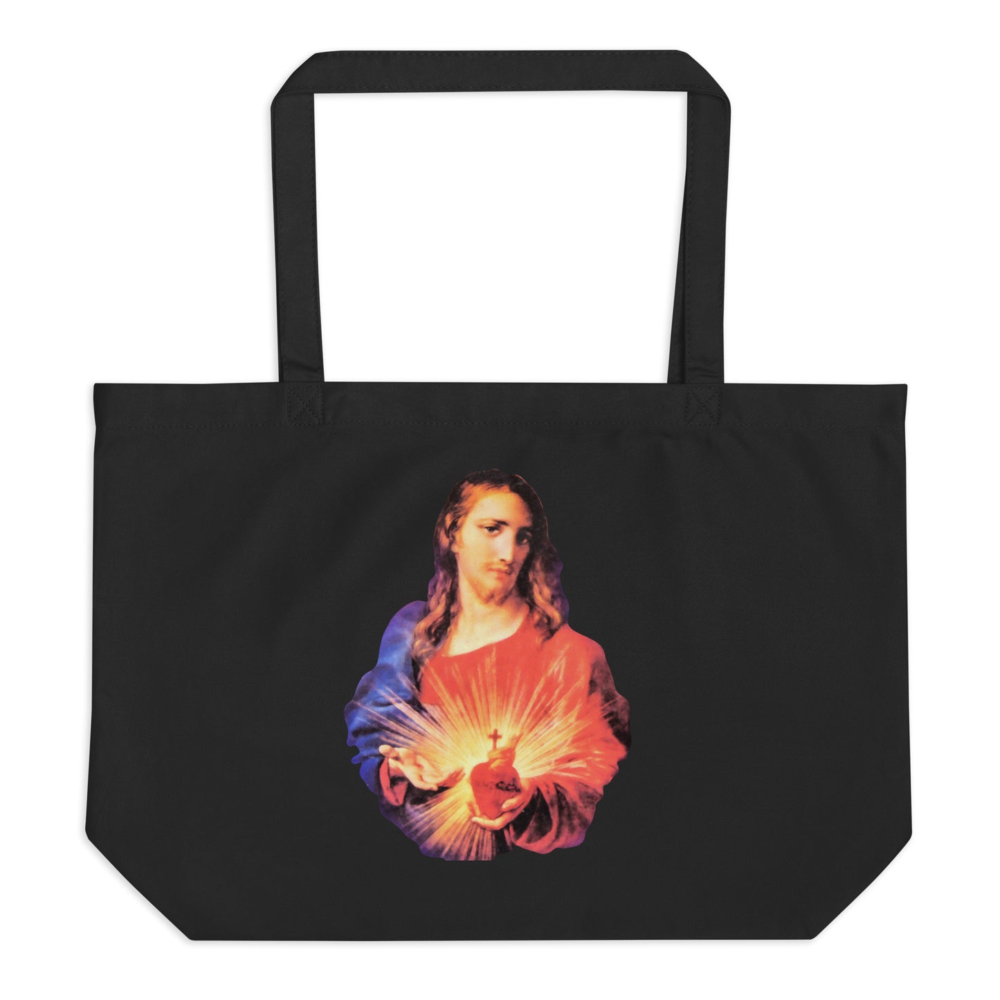 Sacred Heart of Jesus | Immaculate Heart of Mary Large organic tote bag