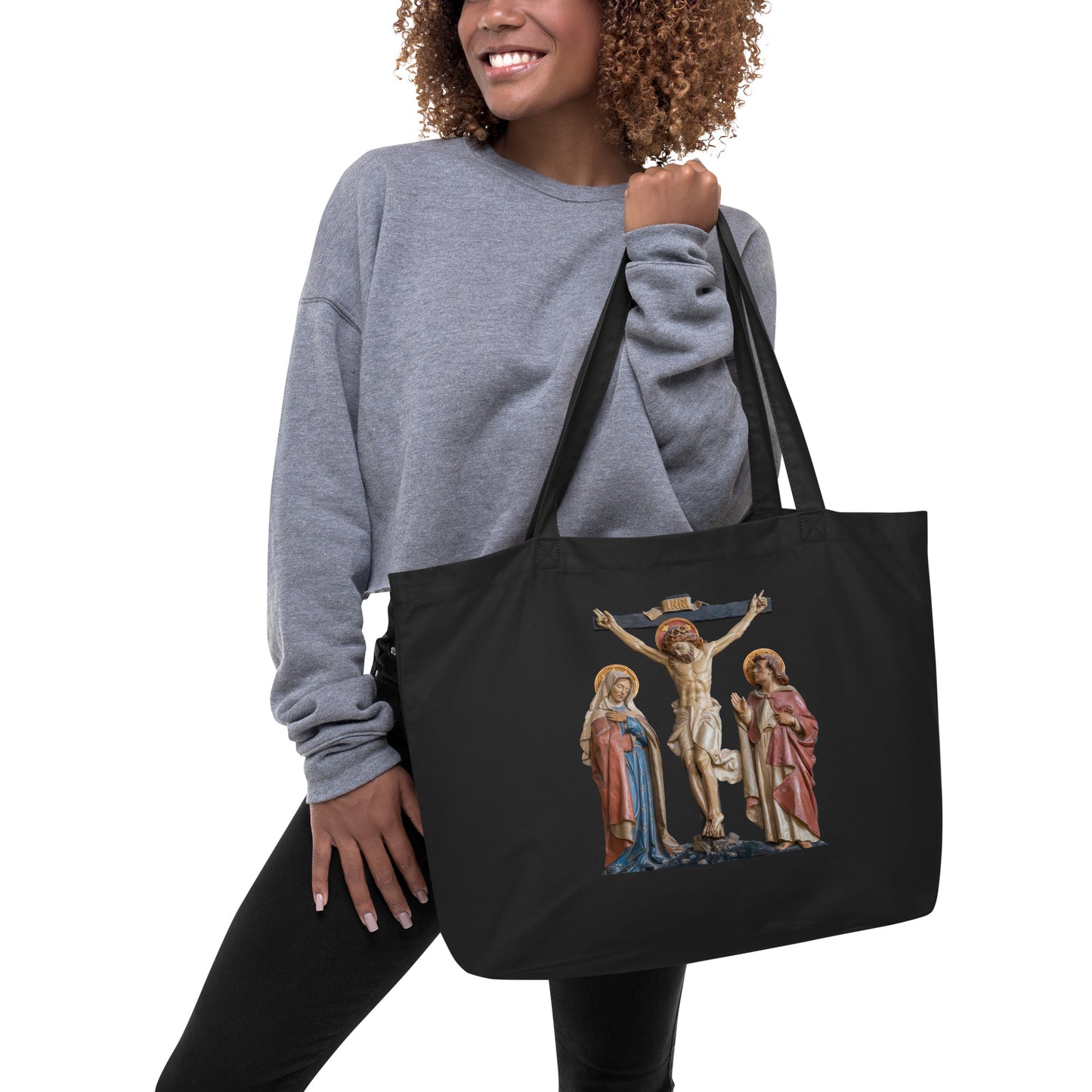 Crucifixion Scene Large organic tote bag