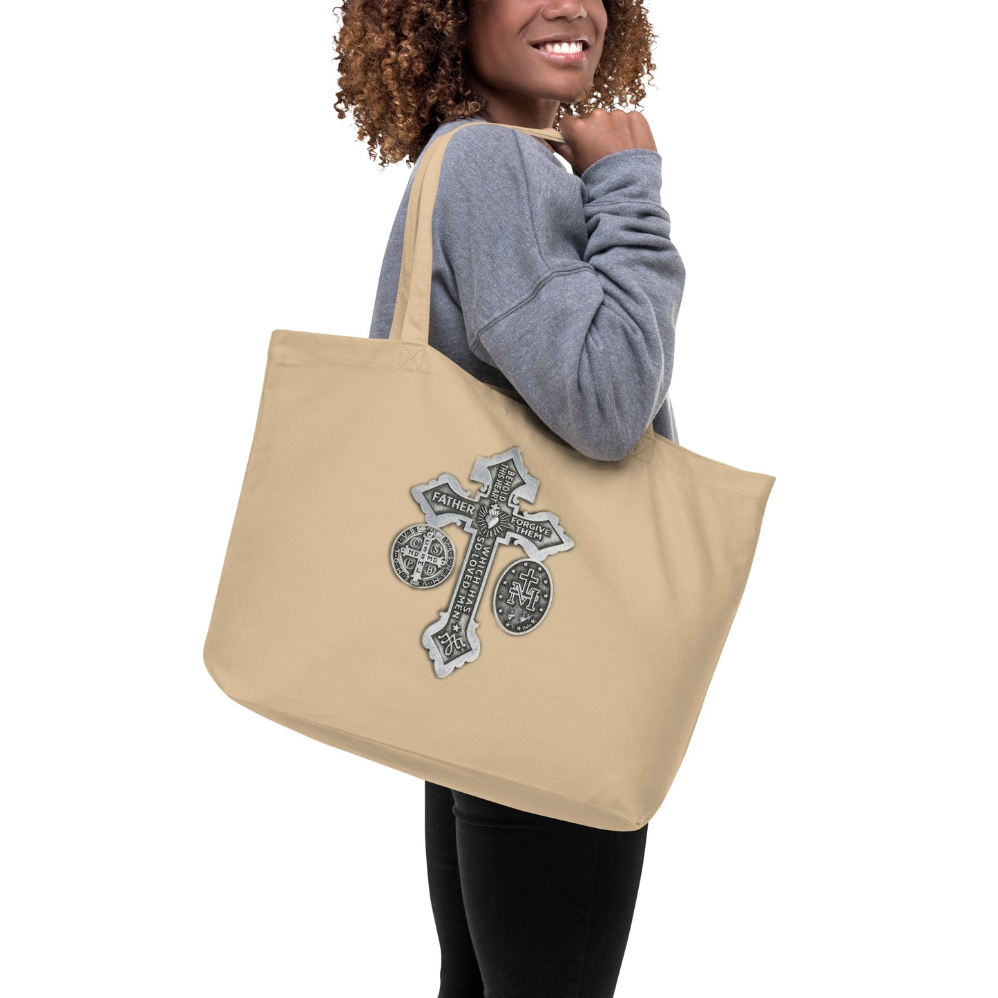 Pardon Crucifix Large organic tote bag