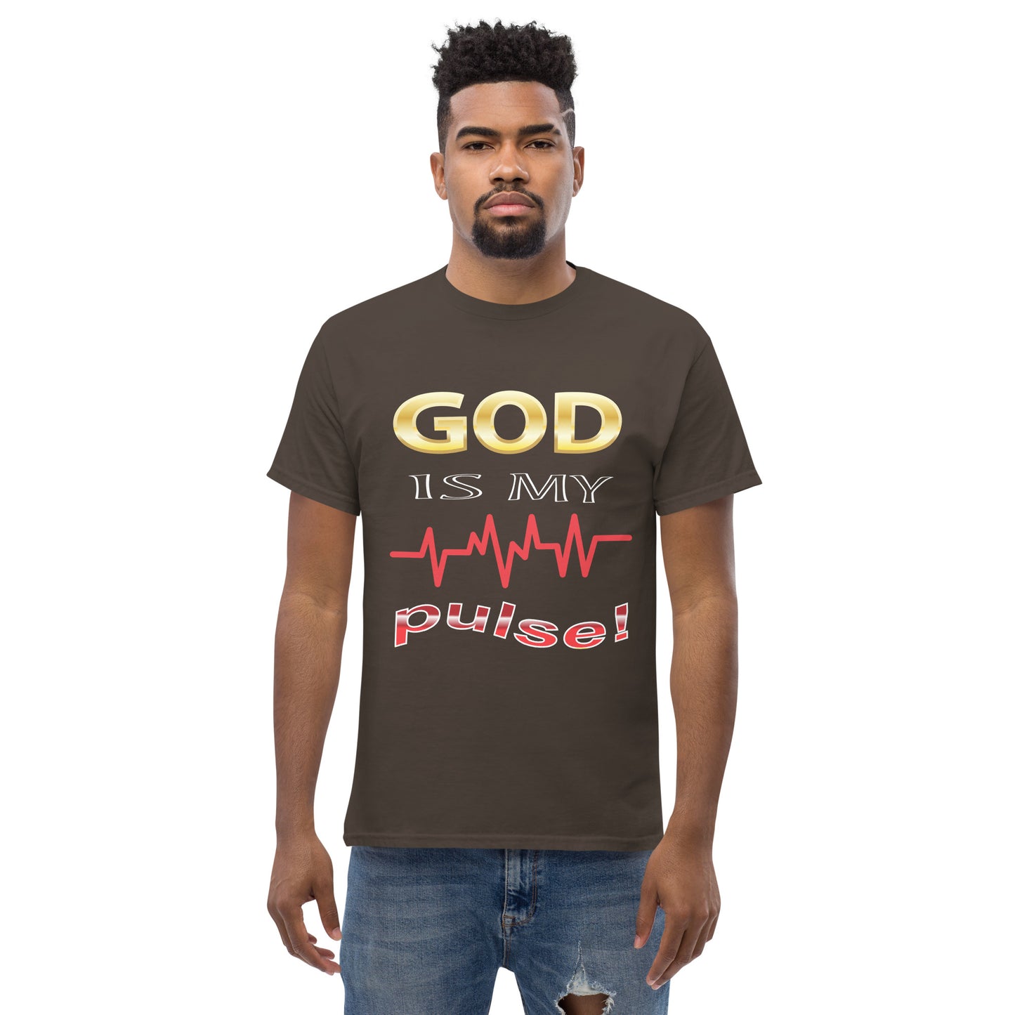God Is My Pulse Men's Christian t-Shirt