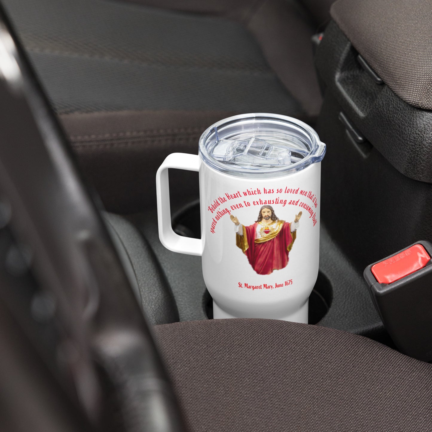 Sacred Heart of Jesus - St Margaret Mary, 1675 Travel mug with a handle