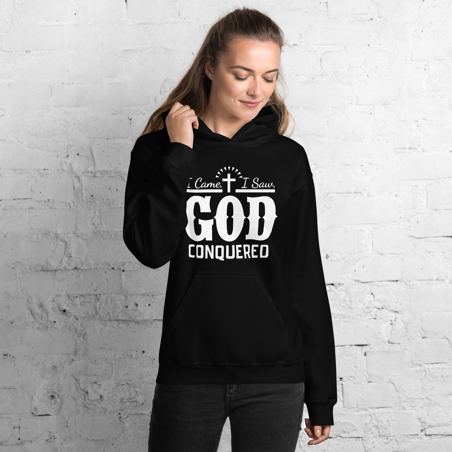 I Came I Saw God Conquered Women's Christian Hoodie