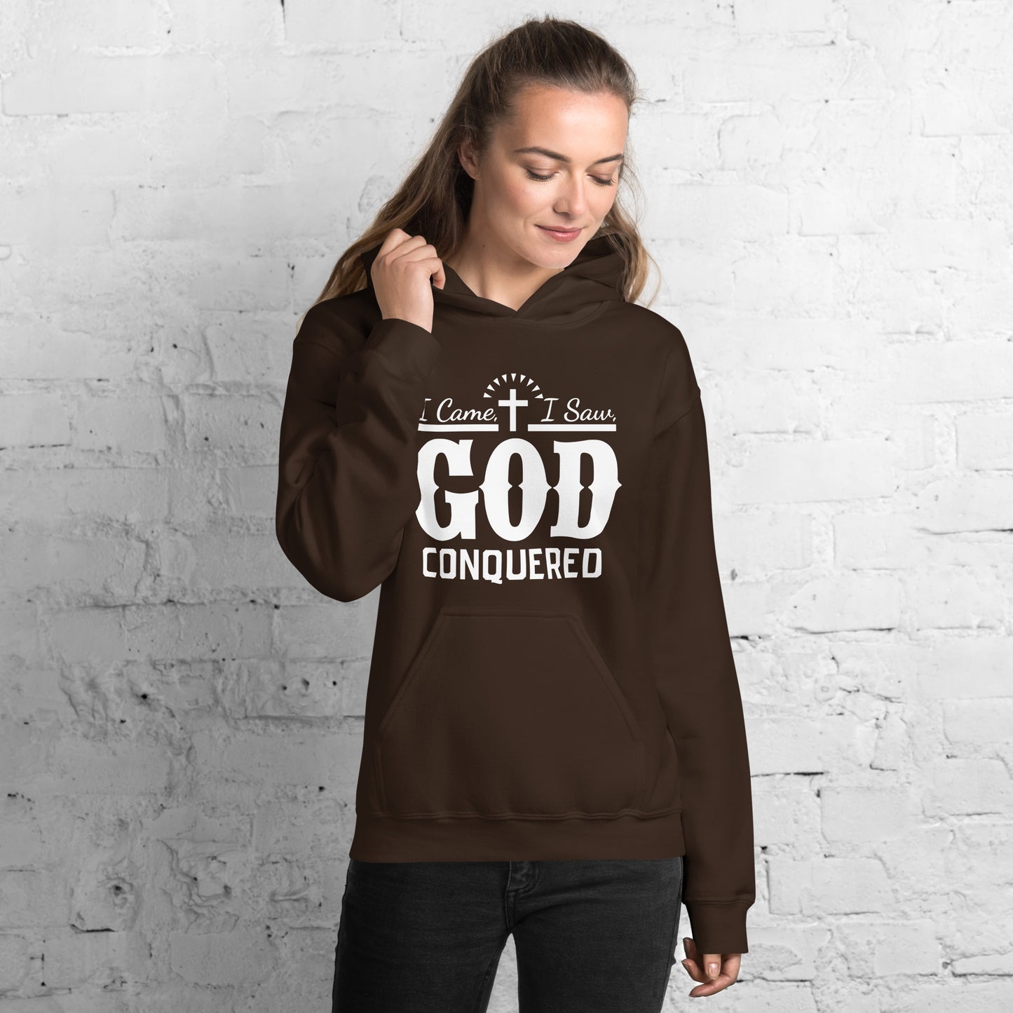 I Came I Saw God Conquered Women's Christian Hoodie