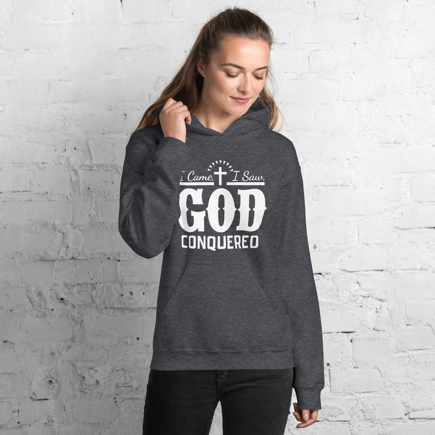 I Came I Saw God Conquered Women's Christian Hoodie