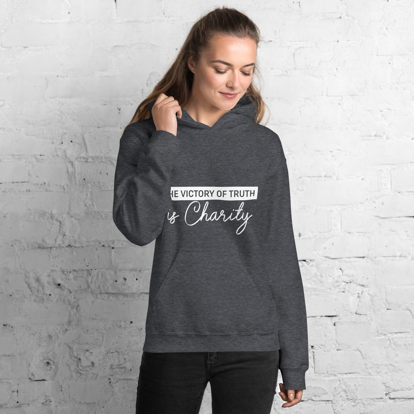 The Victory of Truth is Charity Women's Christian Hoodie