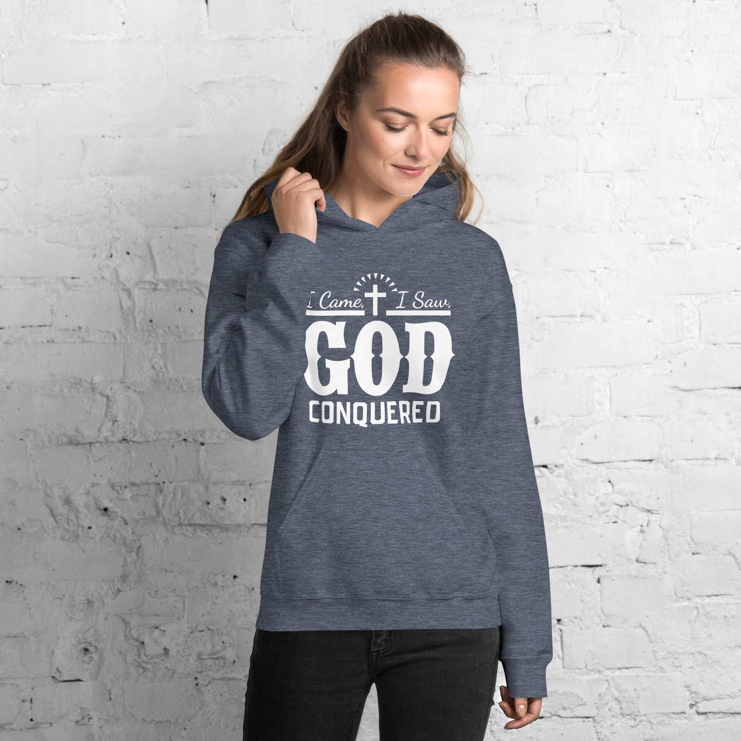 I Came I Saw God Conquered Women's Christian Hoodie