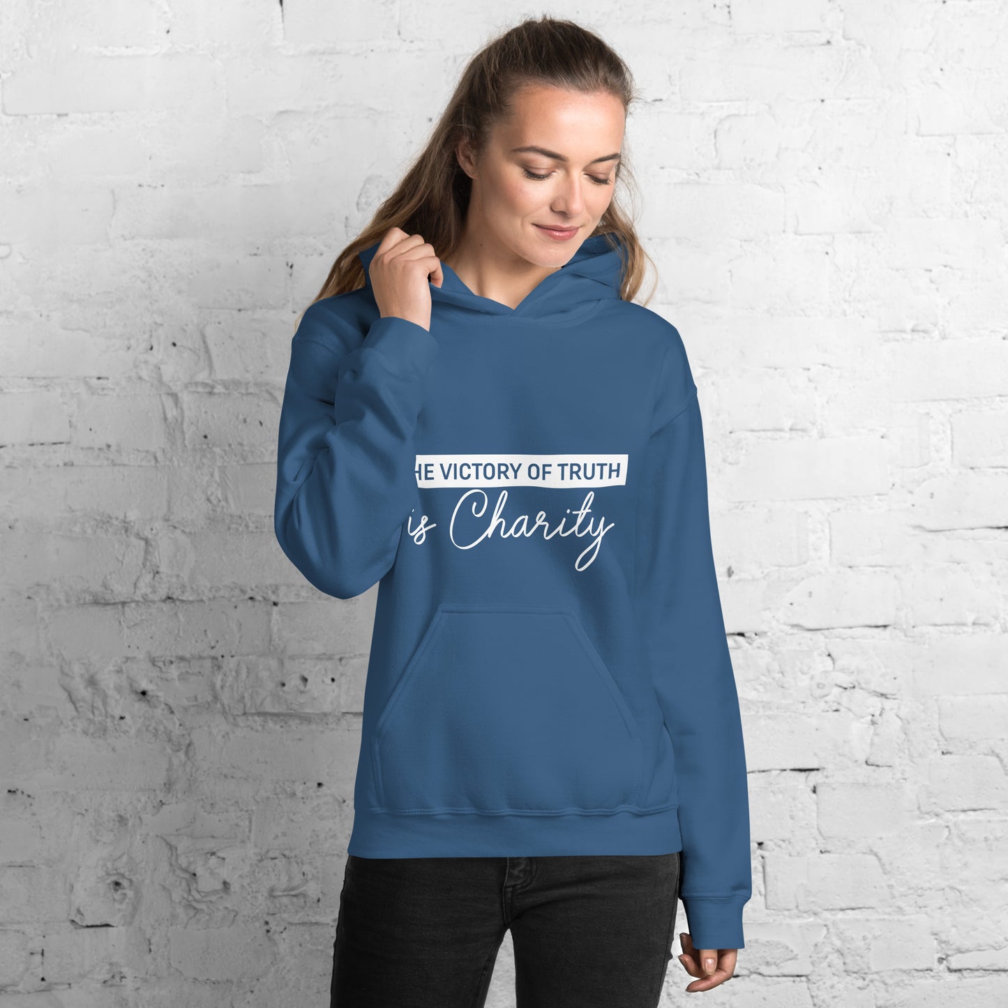 The Victory of Truth is Charity Women's Christian Hoodie