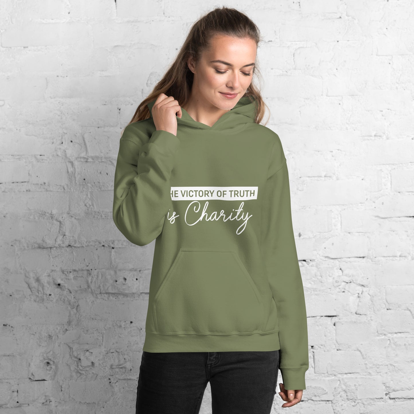 The Victory of Truth is Charity Women's Christian Hoodie