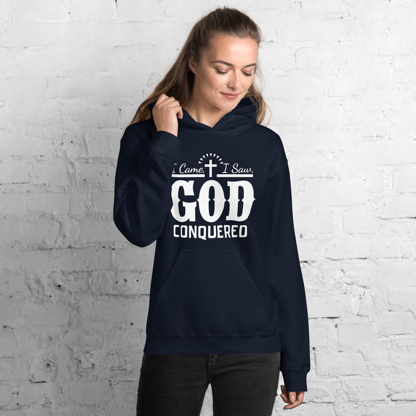 I Came I Saw God Conquered Women's Christian Hoodie