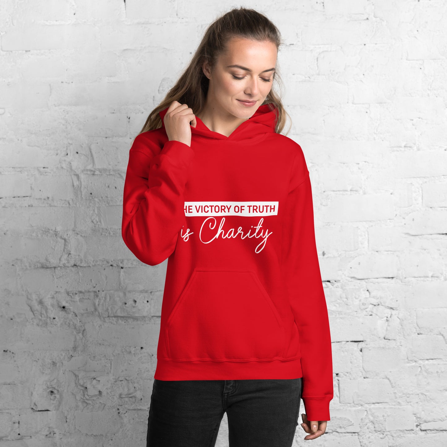 The Victory of Truth is Charity Women's Christian Hoodie