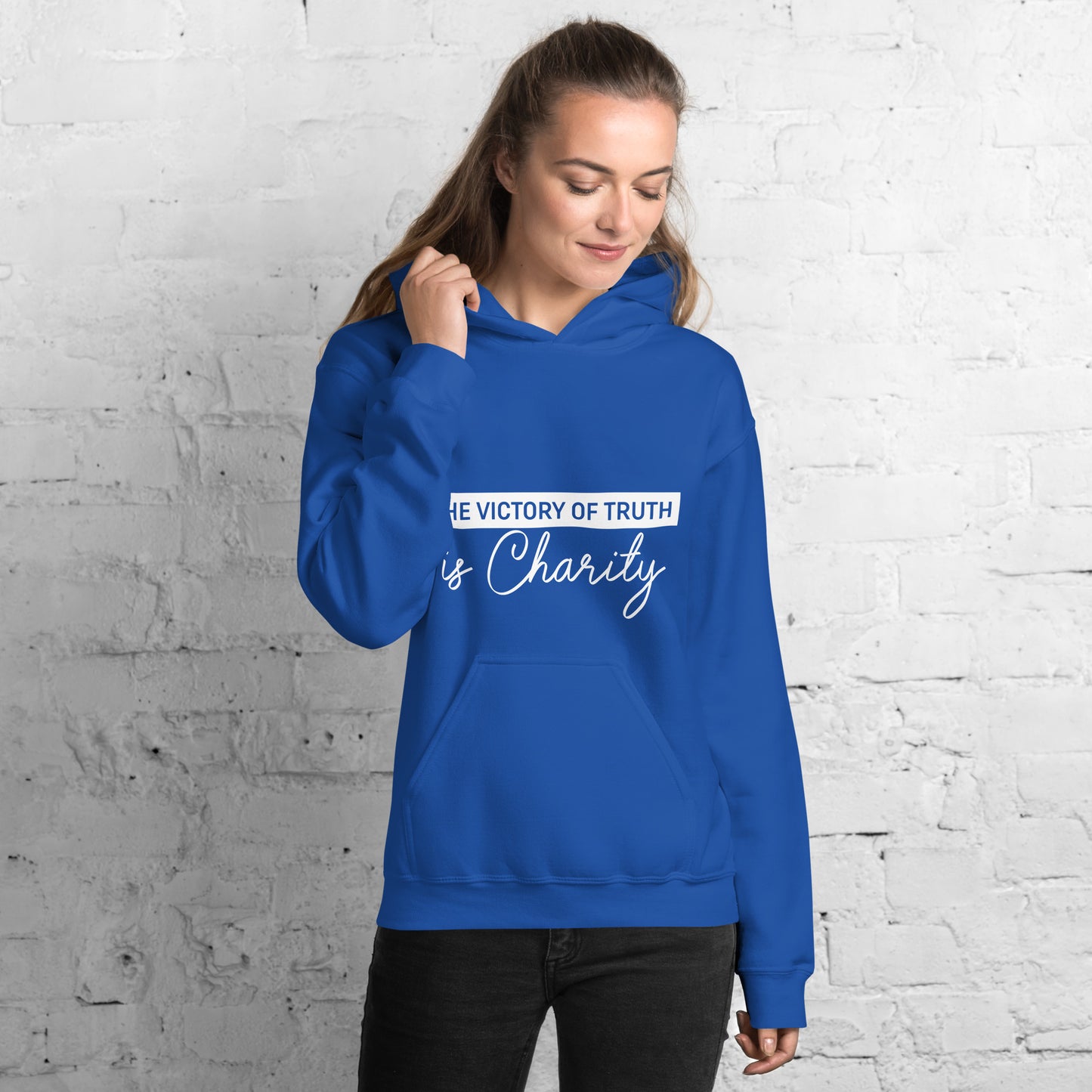 The Victory of Truth is Charity Women's Christian Hoodie